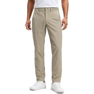 CRZ YOGA Stretch Cotton Chino Pants for Men – 32″ Breathable Work Casual Athletic Fit Twill Trousers with Pockets(Oak)