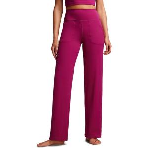 CRZ YOGA Womens Butterluxe High Waist Wide Leg Pants with Pockets 31″ – Buttery Soft Comfy Casual Yoga Lounge(Magenta Purple)