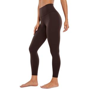CRZ YOGA Womens Butterluxe High Waisted Yoga Leggings 25″ – Double Seamed Buttery Soft Comfy Athletic Gym Workout Pants(Hot Fudge Brown)