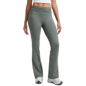 CRZ YOGA Womens Cloud Jersey Foldover Waist Flare Pants 31″ – Yoga High Waisted Bootcut Lounge Casual(Grey Sage)