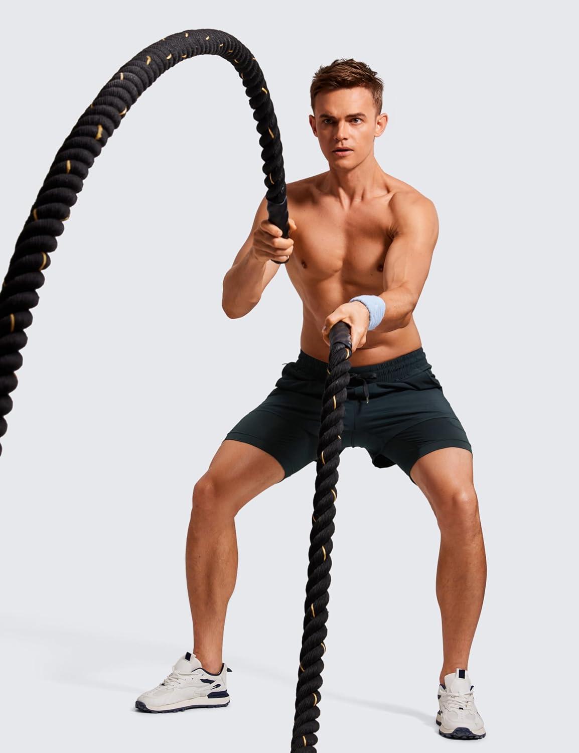 imageCRZ YOGA 2 in 1 Mens Athletic Shorts 35 with Liner Quick Dry Lightweight for Running Gym with Zip PocketsTrue Navy