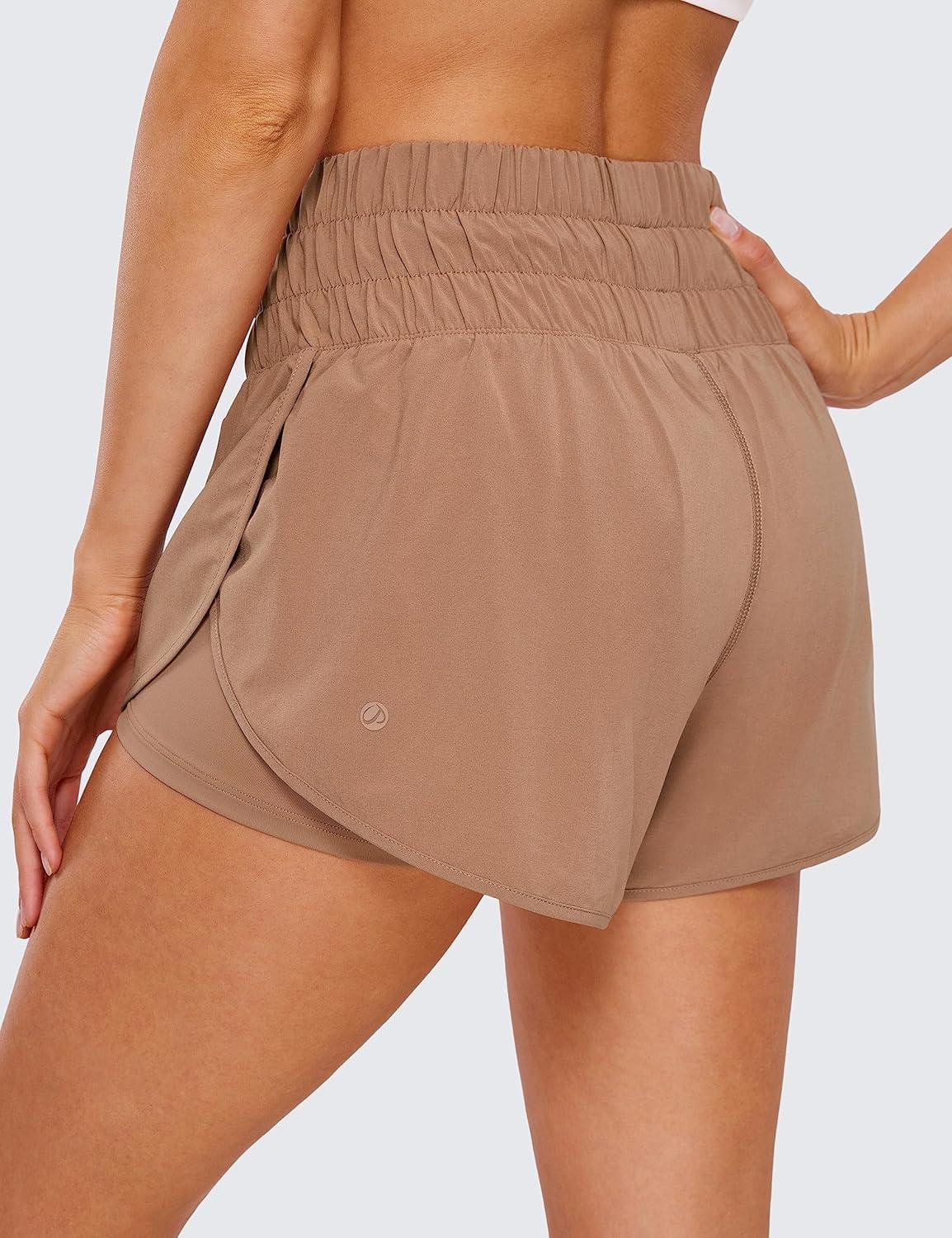 imageCRZ YOGA 2 in 1 Split Running Shorts for Women 3quot High Waisted Workout Athletic Gym Tennis with PocketMocha Mousse