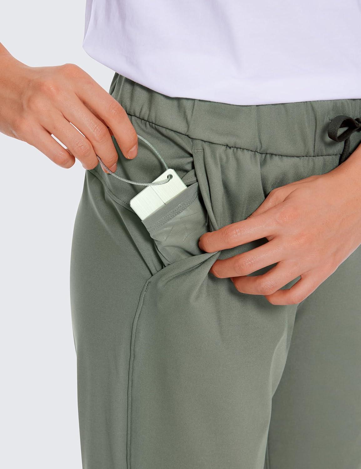 imageCRZ YOGA 4Way Stretch Ankle Golf Pants for Women 27quot Casual Dress Work 78 Sweatpants with PocketsGrey Sage