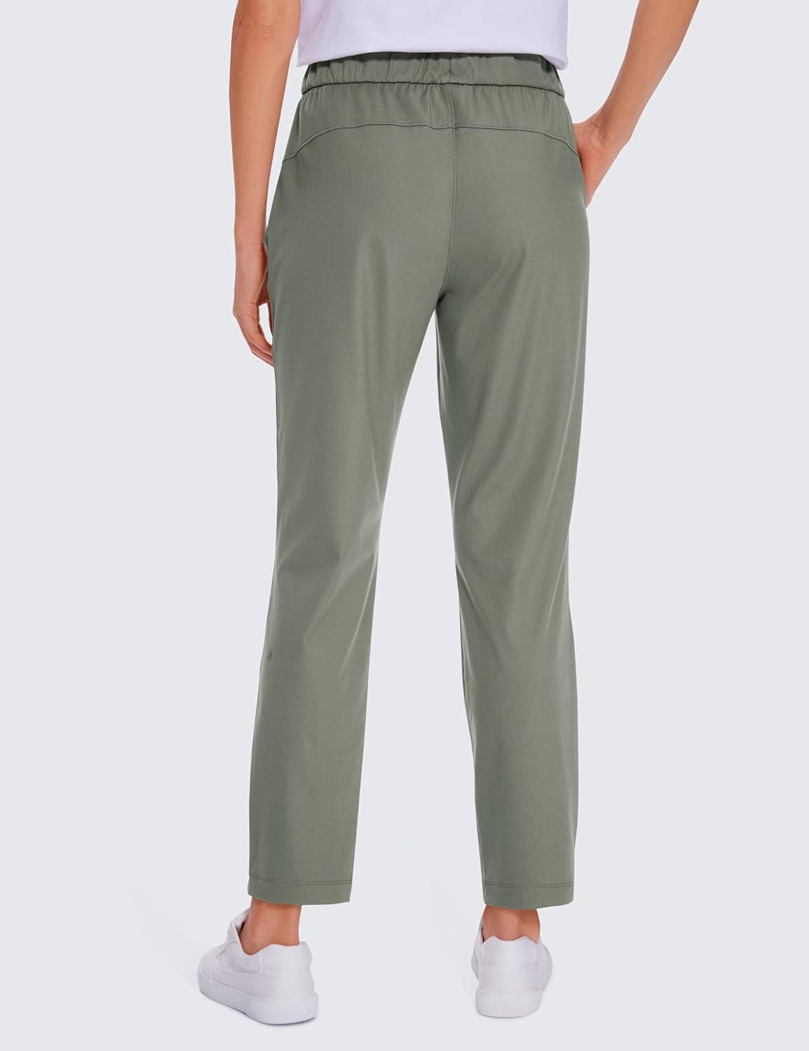 imageCRZ YOGA 4Way Stretch Ankle Golf Pants for Women 27quot Casual Dress Work 78 Sweatpants with PocketsGrey Sage