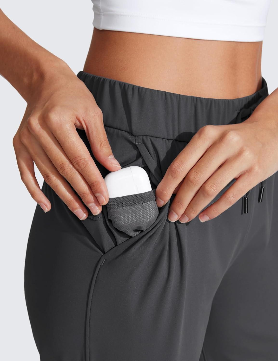 imageCRZ YOGA 4Way Stretch Ankle Golf Pants for Women 27quot Casual Dress Work 78 Sweatpants with PocketsInk Gray