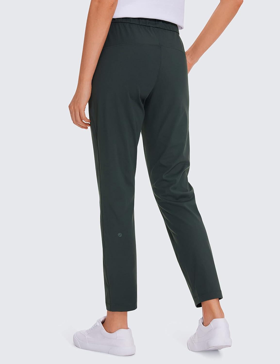 imageCRZ YOGA 4Way Stretch Ankle Golf Pants for Women 27quot Casual Dress Work 78 Sweatpants with PocketsMelanite