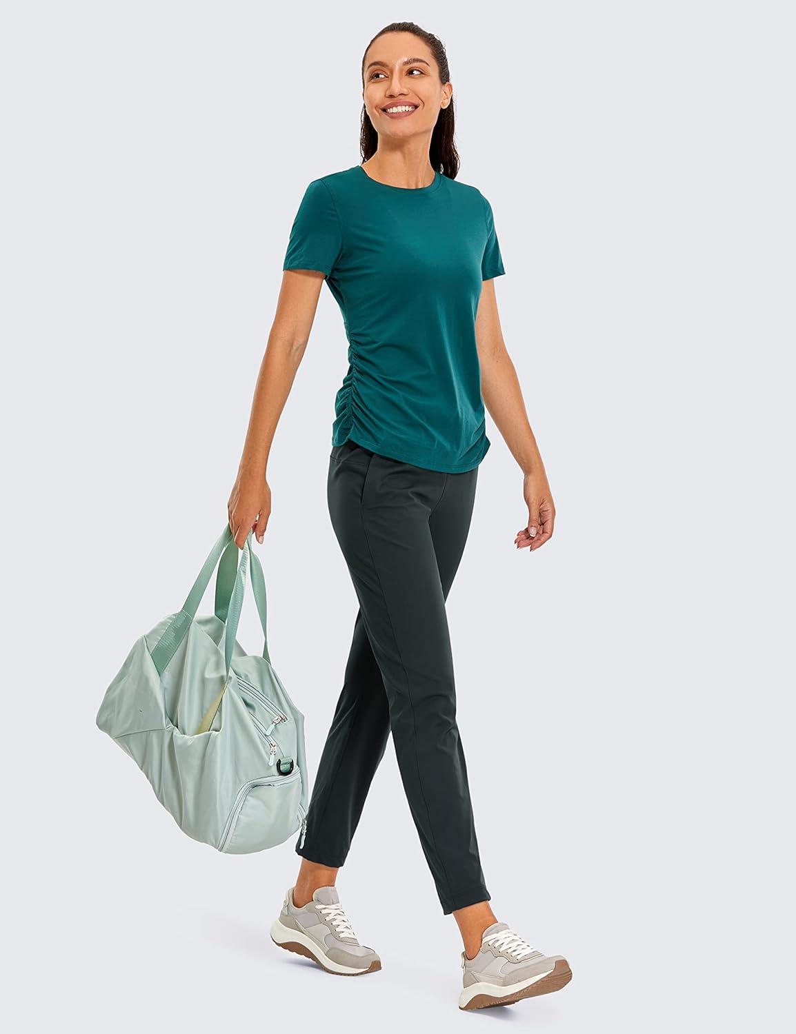 imageCRZ YOGA 4Way Stretch Ankle Golf Pants for Women 27quot Casual Dress Work 78 Sweatpants with PocketsMelanite