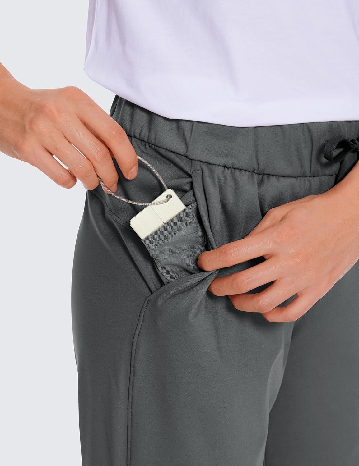 imageCRZ YOGA 4Way Stretch Ankle Golf Pants for Women 27quot Casual Dress Work 78 Sweatpants with PocketsMysterious Grey