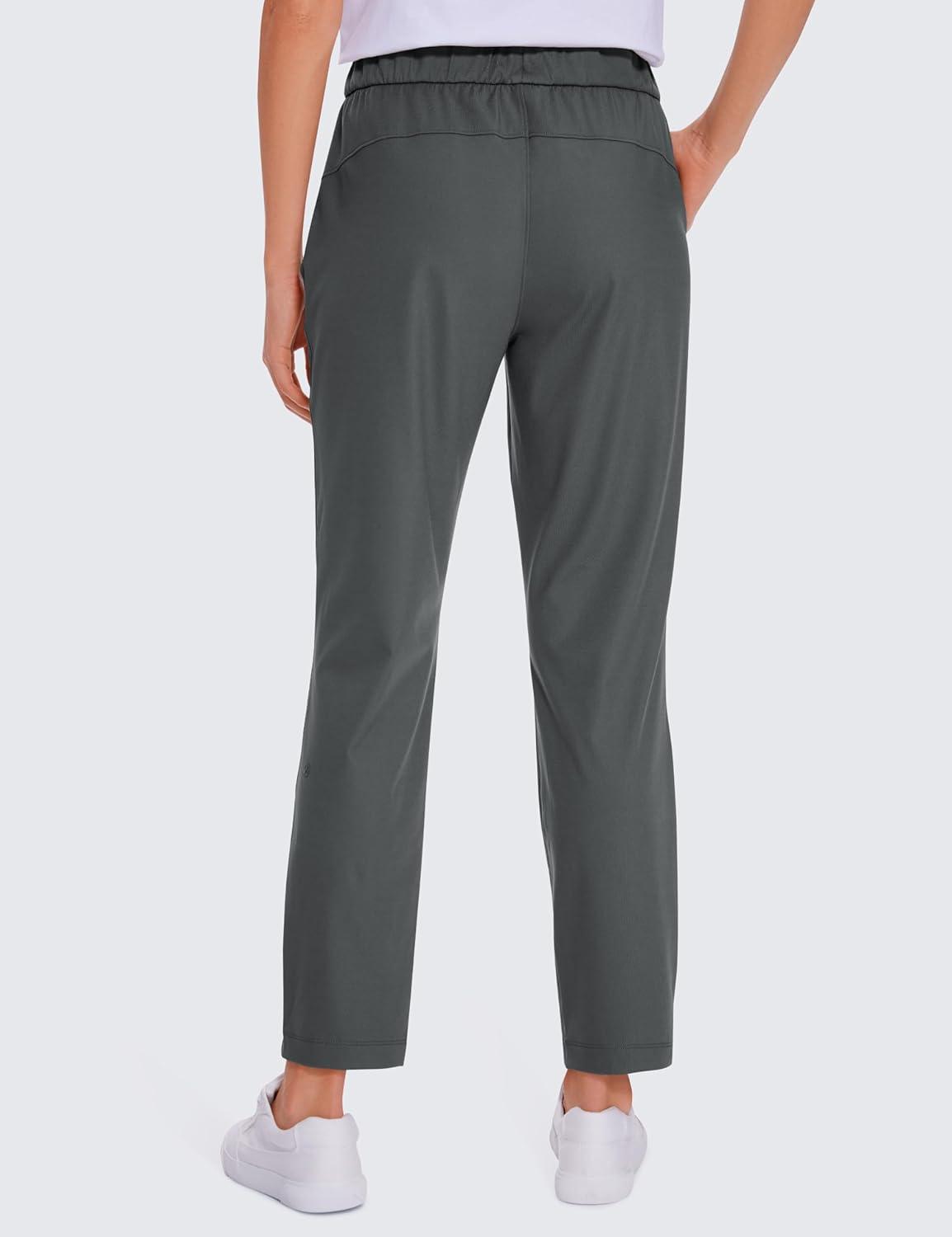 imageCRZ YOGA 4Way Stretch Ankle Golf Pants for Women 27quot Casual Dress Work 78 Sweatpants with PocketsMysterious Grey