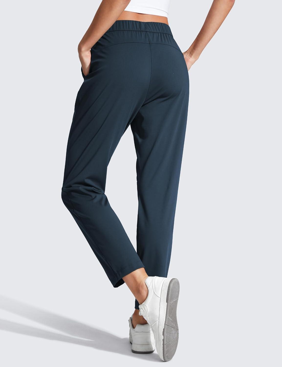 imageCRZ YOGA 4Way Stretch Ankle Golf Pants for Women 27quot Casual Dress Work 78 Sweatpants with PocketsTrue Navy