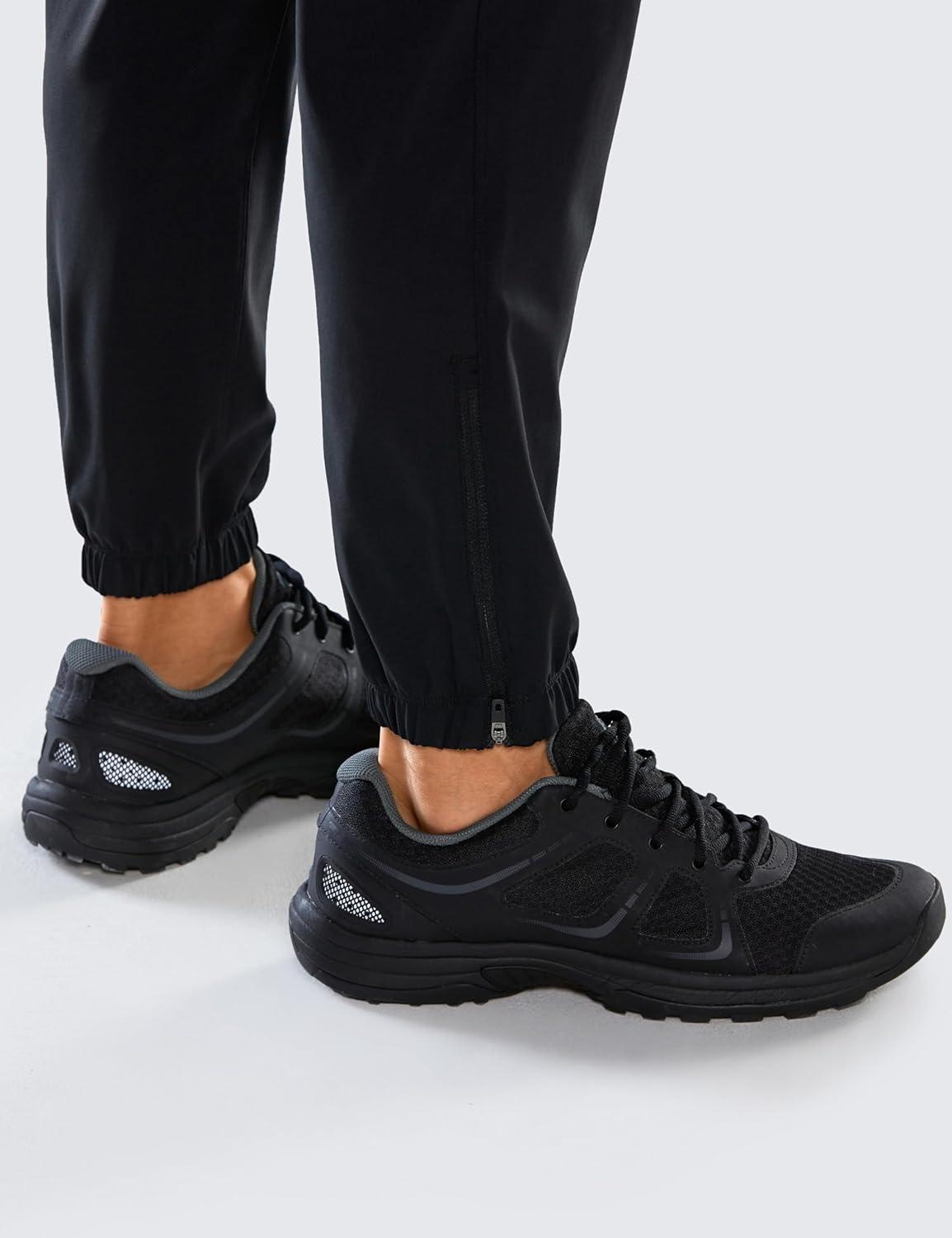 imageCRZ YOGA 4Way Stretch Athletic Joggers for Men 28quot Track Golf Gym Workout Hiking Pants with PocketsBlack