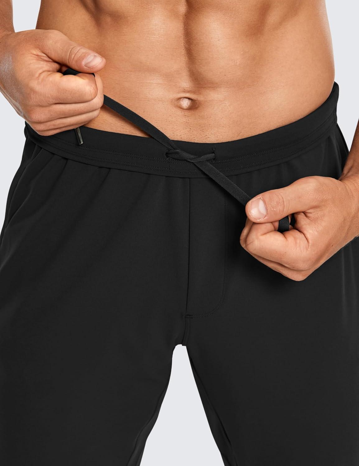 imageCRZ YOGA 4Way Stretch Athletic Joggers for Men 28quot Track Golf Gym Workout Hiking Pants with PocketsBlack