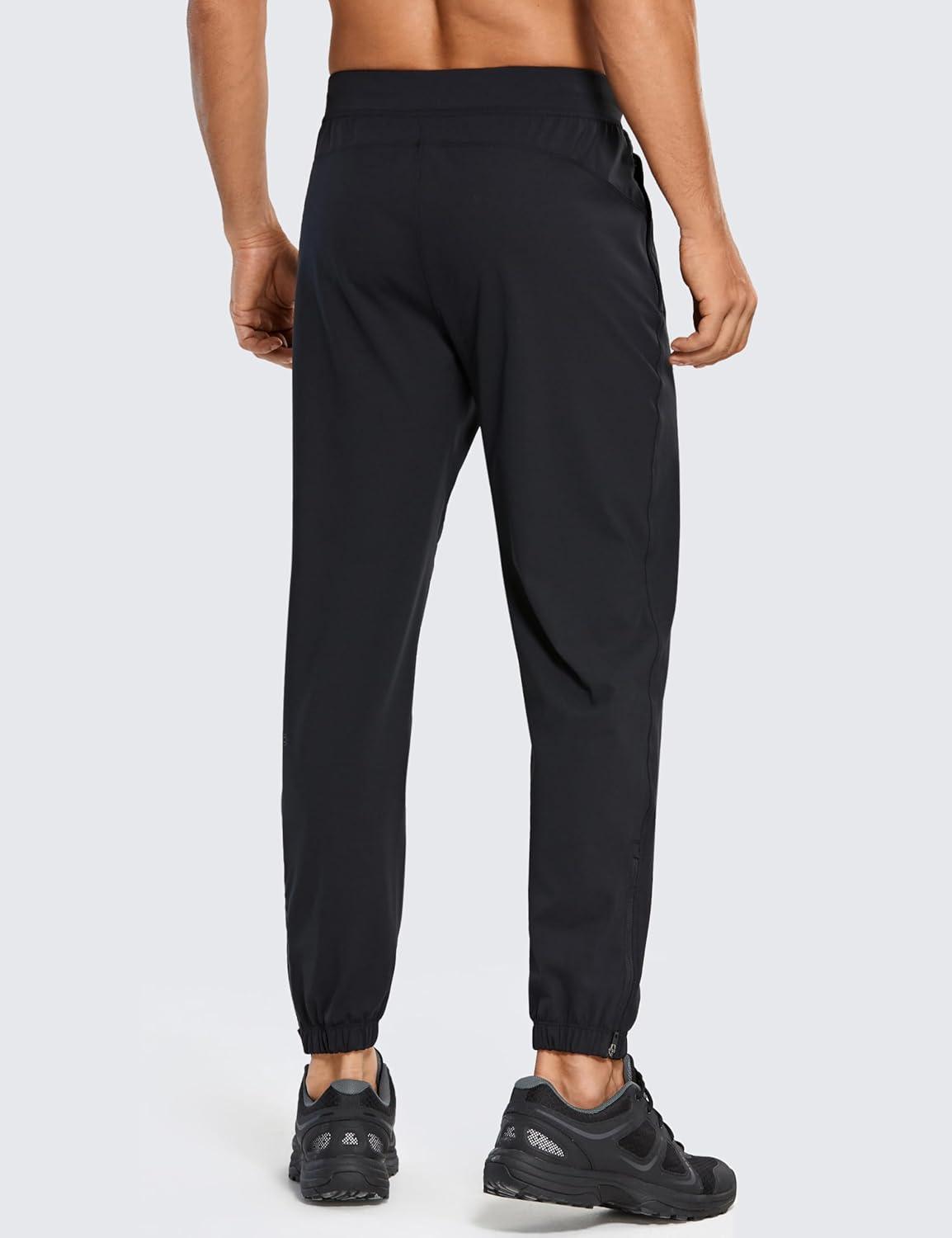imageCRZ YOGA 4Way Stretch Athletic Joggers for Men 28quot Track Golf Gym Workout Hiking Pants with PocketsBlack