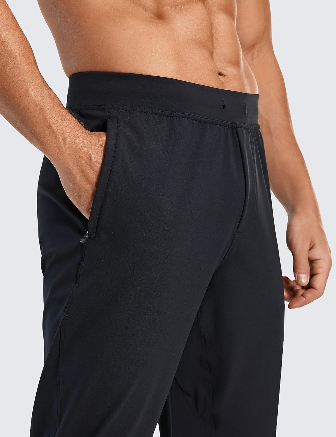 imageCRZ YOGA 4Way Stretch Athletic Joggers for Men 28quot Track Golf Gym Workout Hiking Pants with PocketsBlack