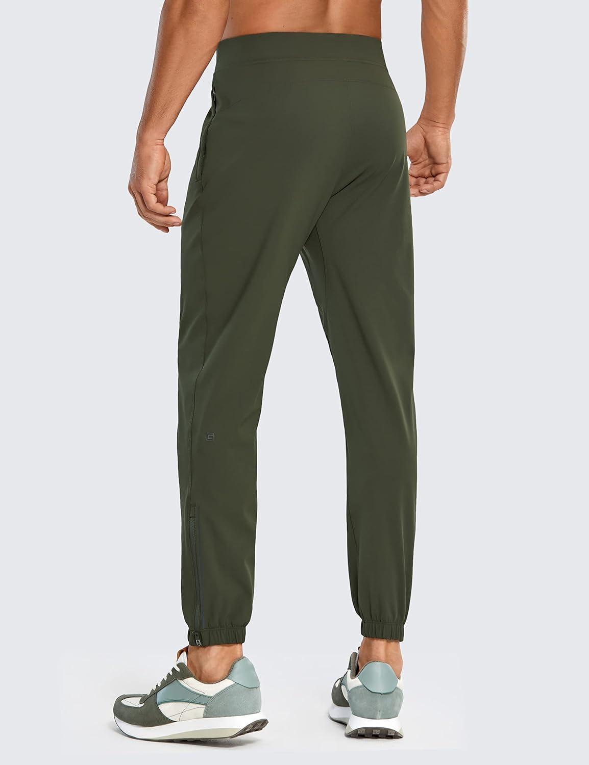 imageCRZ YOGA 4Way Stretch Athletic Joggers for Men 28quot Track Golf Gym Workout Hiking Pants with PocketsDark Olive
