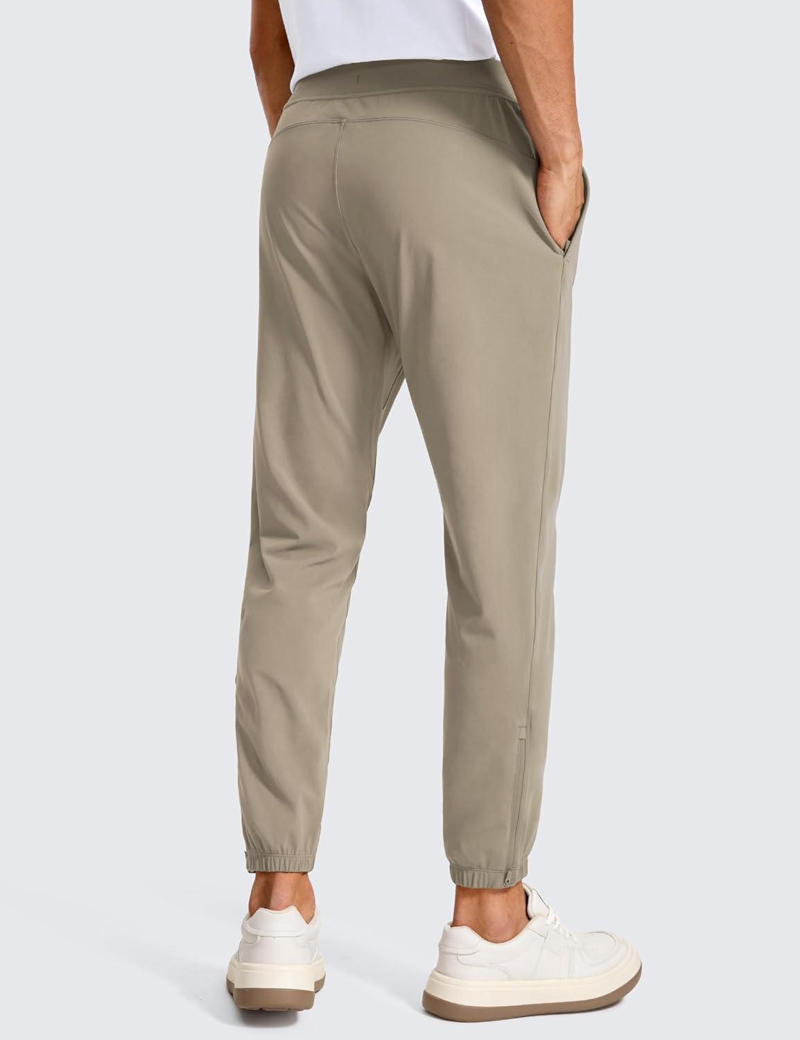 imageCRZ YOGA 4Way Stretch Athletic Joggers for Men 28quot Track Golf Gym Workout Hiking Pants with PocketsKhali Barley