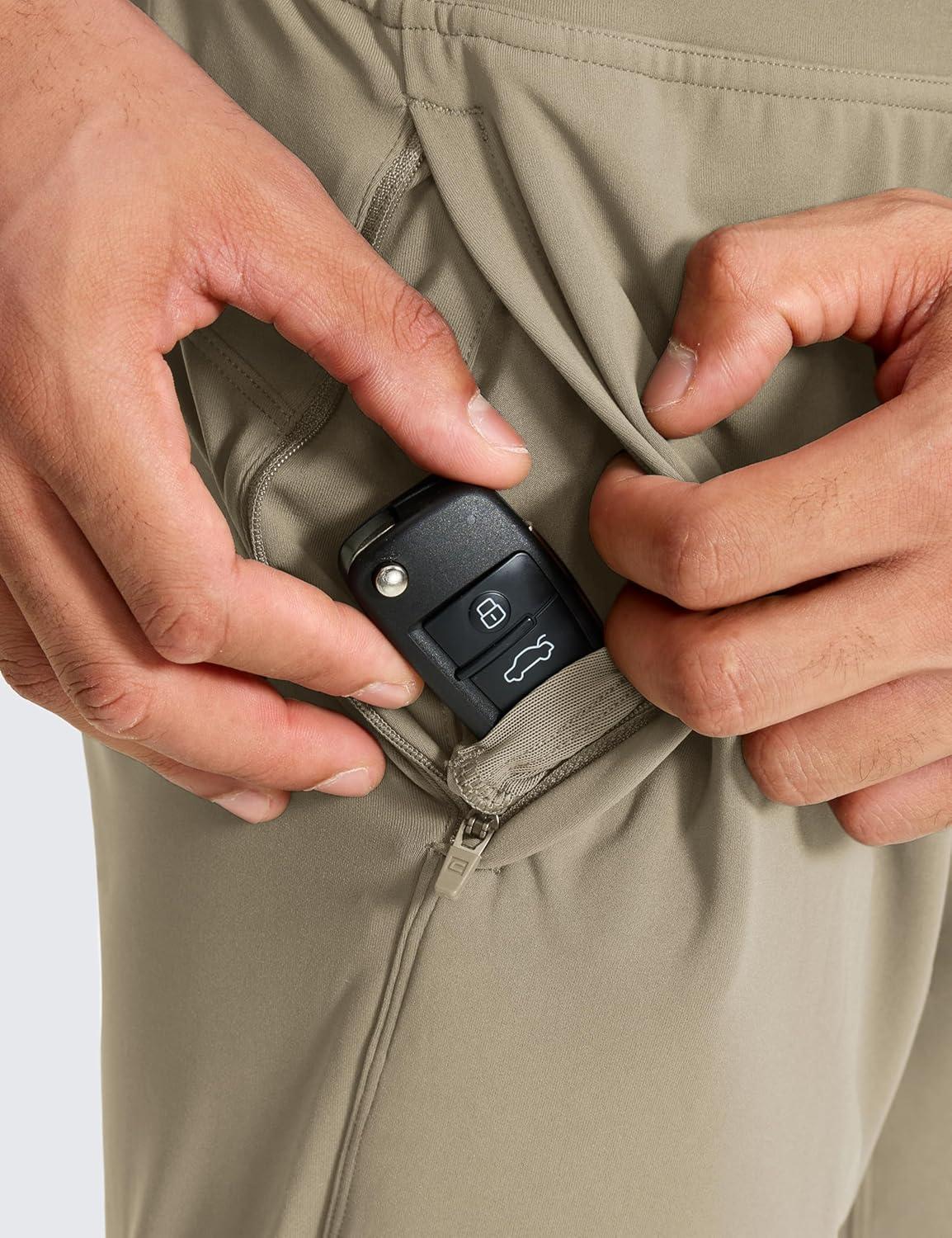 imageCRZ YOGA 4Way Stretch Athletic Joggers for Men 28quot Track Golf Gym Workout Hiking Pants with PocketsKhali Barley