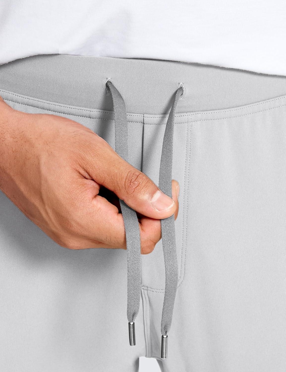 imageCRZ YOGA 4Way Stretch Athletic Joggers for Men 28quot Track Golf Gym Workout Hiking Pants with PocketsPlatinum Grey