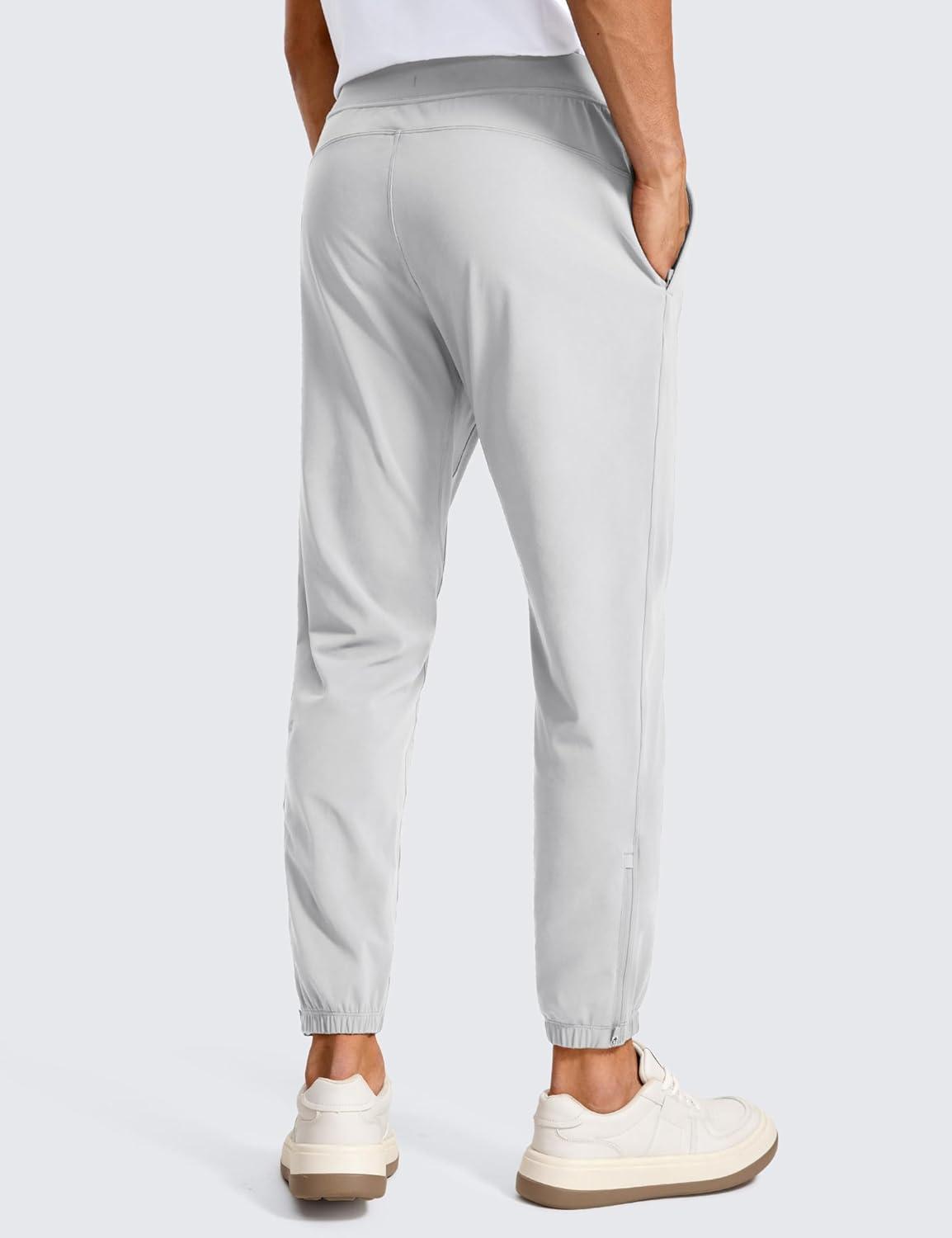 imageCRZ YOGA 4Way Stretch Athletic Joggers for Men 28quot Track Golf Gym Workout Hiking Pants with PocketsPlatinum Grey