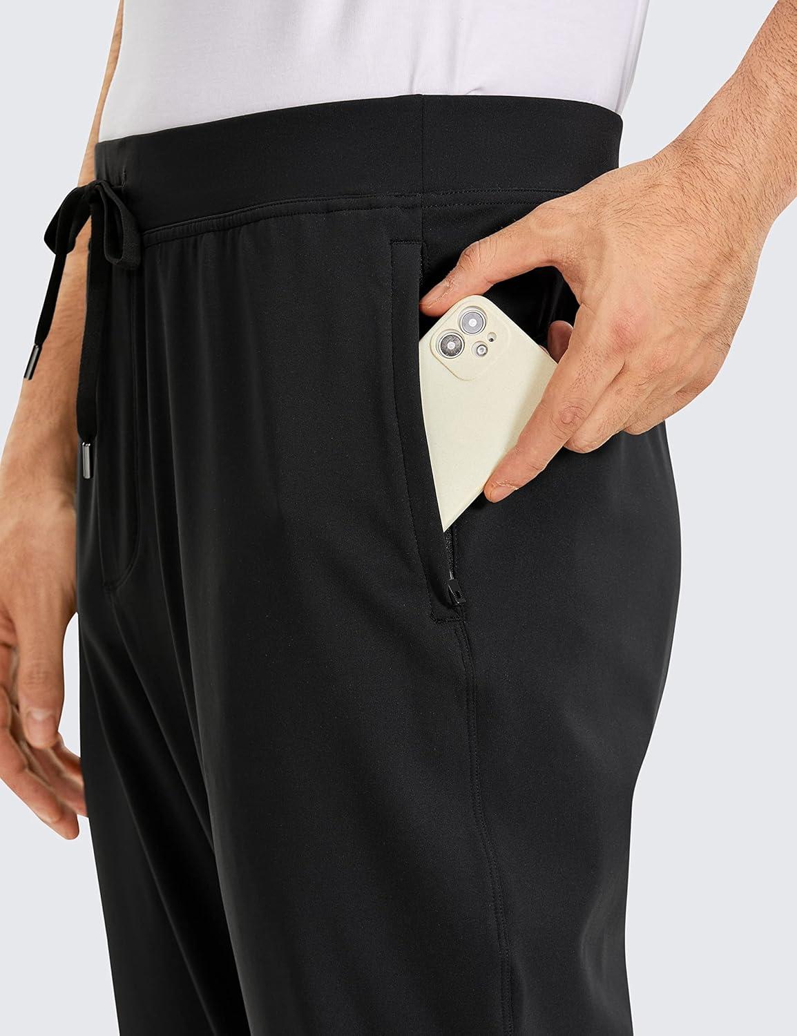 imageCRZ YOGA 4Way Stretch Athletic Joggers for Men 30quot32quot Track Golf Gym Workout Hiking Pants with PocketsBlack