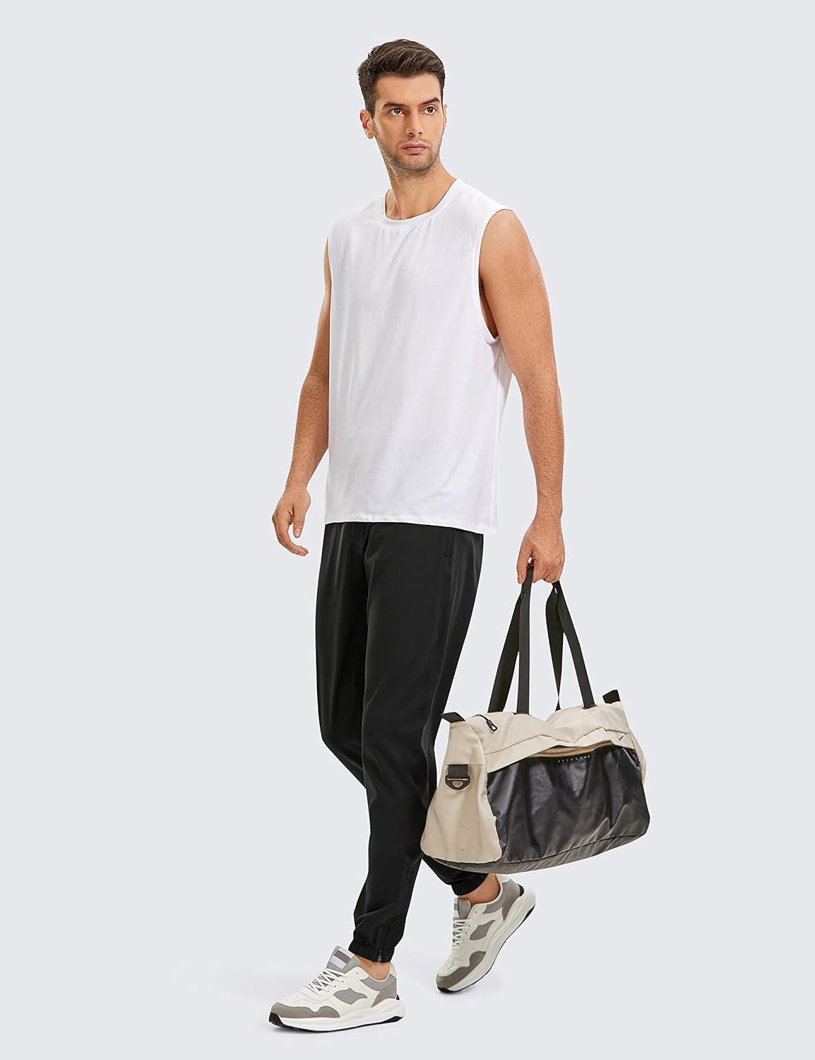 imageCRZ YOGA 4Way Stretch Athletic Joggers for Men 30quot32quot Track Golf Gym Workout Hiking Pants with PocketsBlack