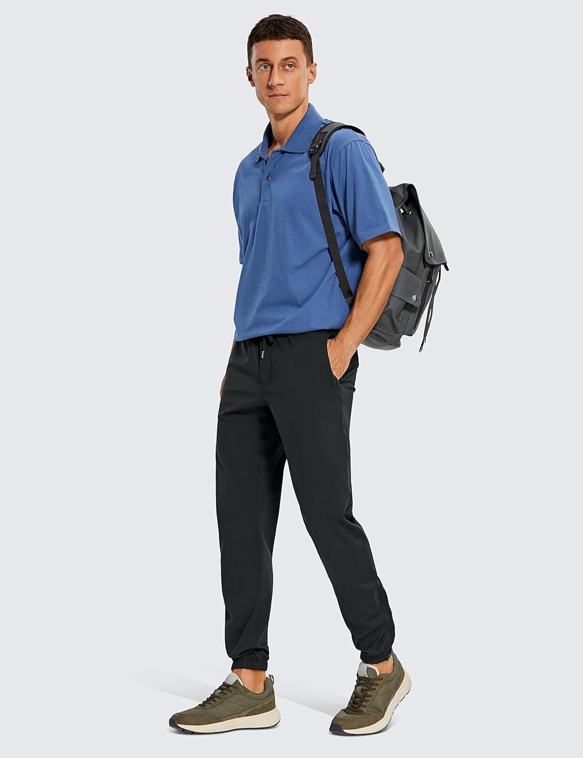 imageCRZ YOGA 4Way Stretch Athletic Joggers for Men 30quot32quot Track Golf Gym Workout Hiking Pants with PocketsBlack