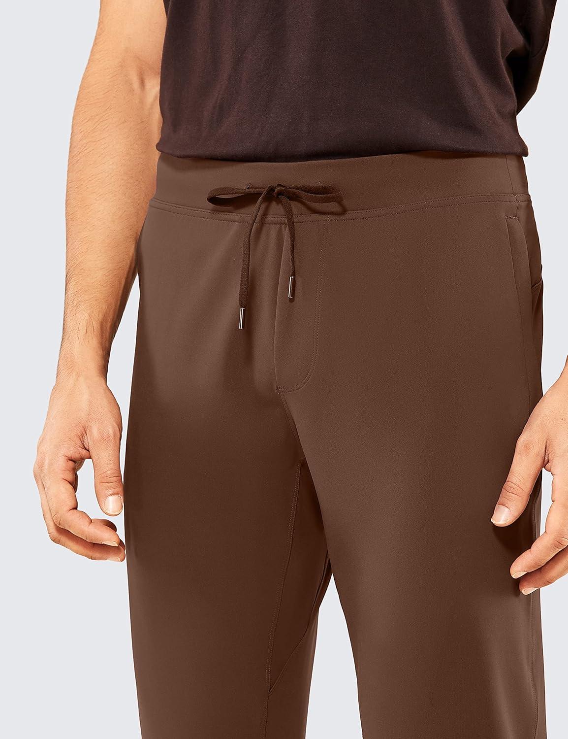 imageCRZ YOGA 4Way Stretch Athletic Joggers for Men 30quot32quot Track Golf Gym Workout Hiking Pants with PocketsDark Brown