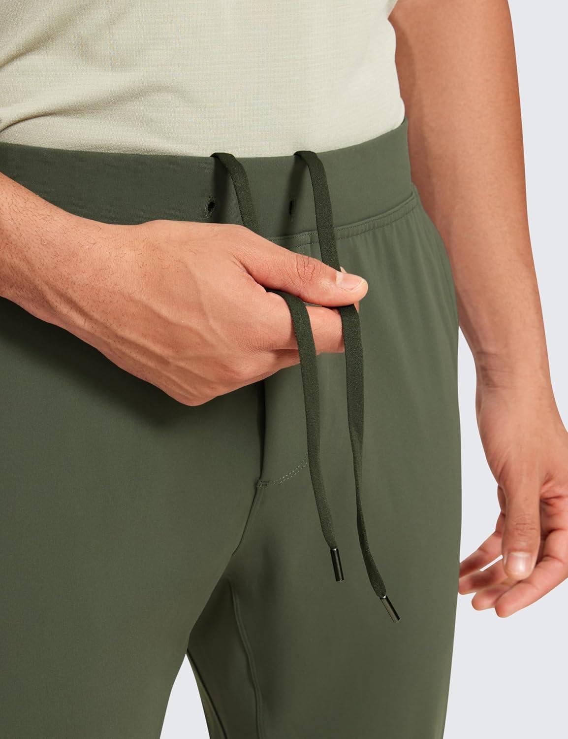 imageCRZ YOGA 4Way Stretch Athletic Joggers for Men 30quot32quot Track Golf Gym Workout Hiking Pants with PocketsDark Olive