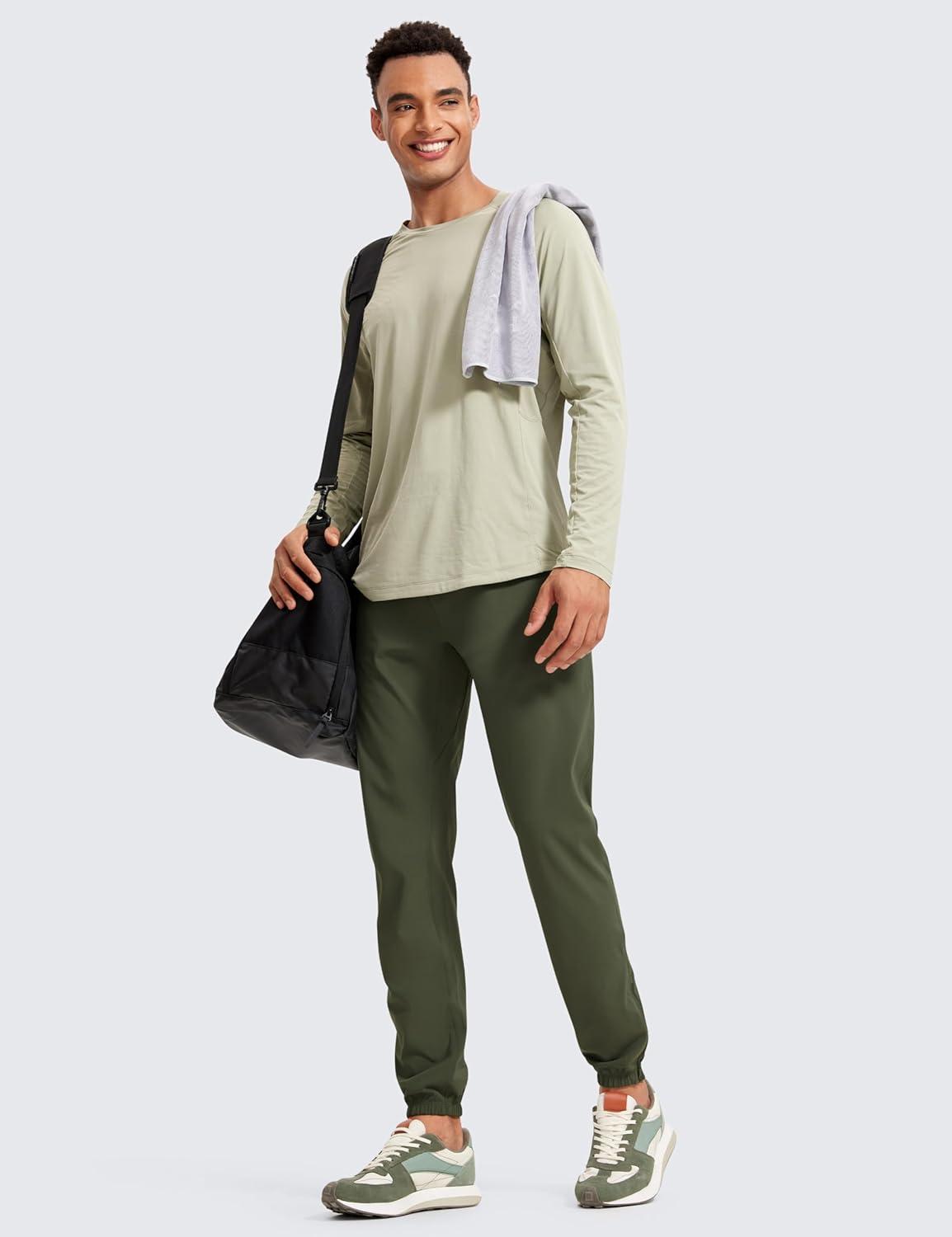 imageCRZ YOGA 4Way Stretch Athletic Joggers for Men 30quot32quot Track Golf Gym Workout Hiking Pants with PocketsDark Olive