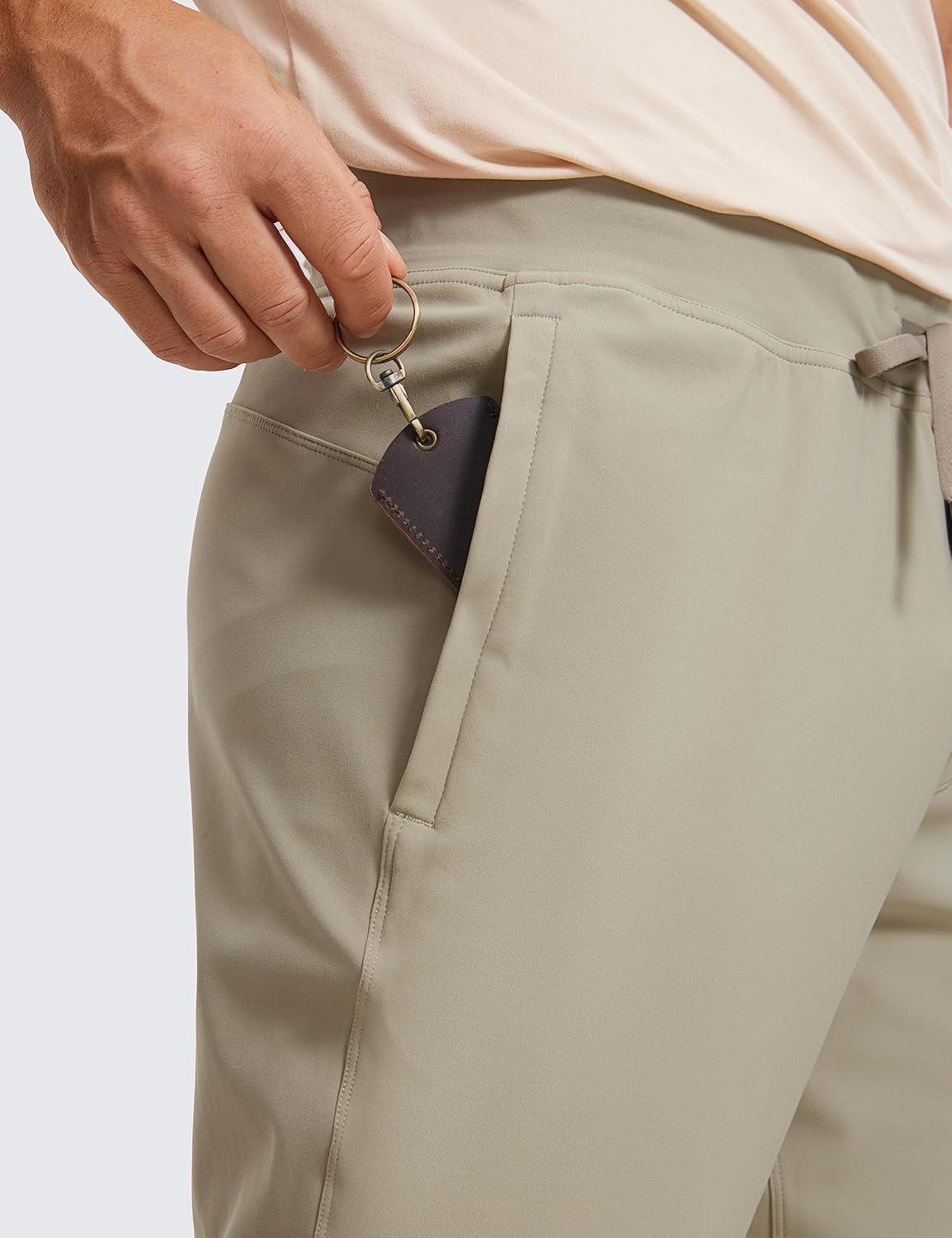 imageCRZ YOGA 4Way Stretch Athletic Joggers for Men 30quot32quot Track Golf Gym Workout Hiking Pants with PocketsKhali Barley