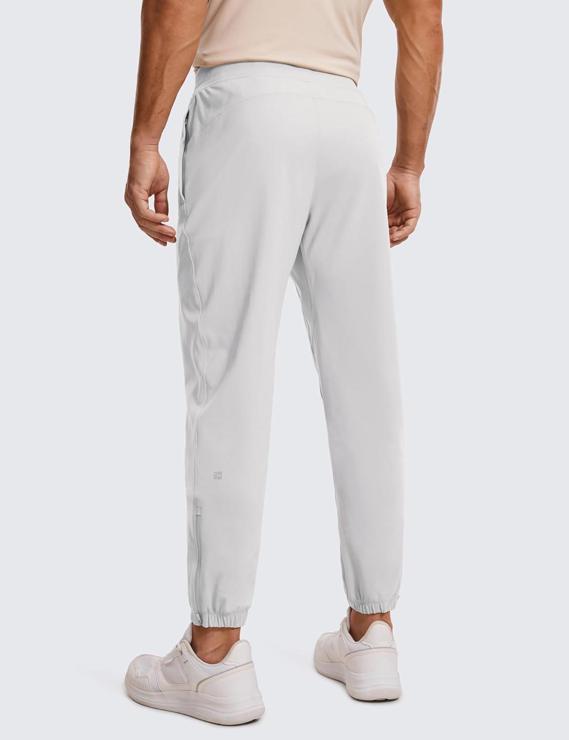 imageCRZ YOGA 4Way Stretch Athletic Joggers for Men 30quot32quot Track Golf Gym Workout Hiking Pants with PocketsPlatinum Grey