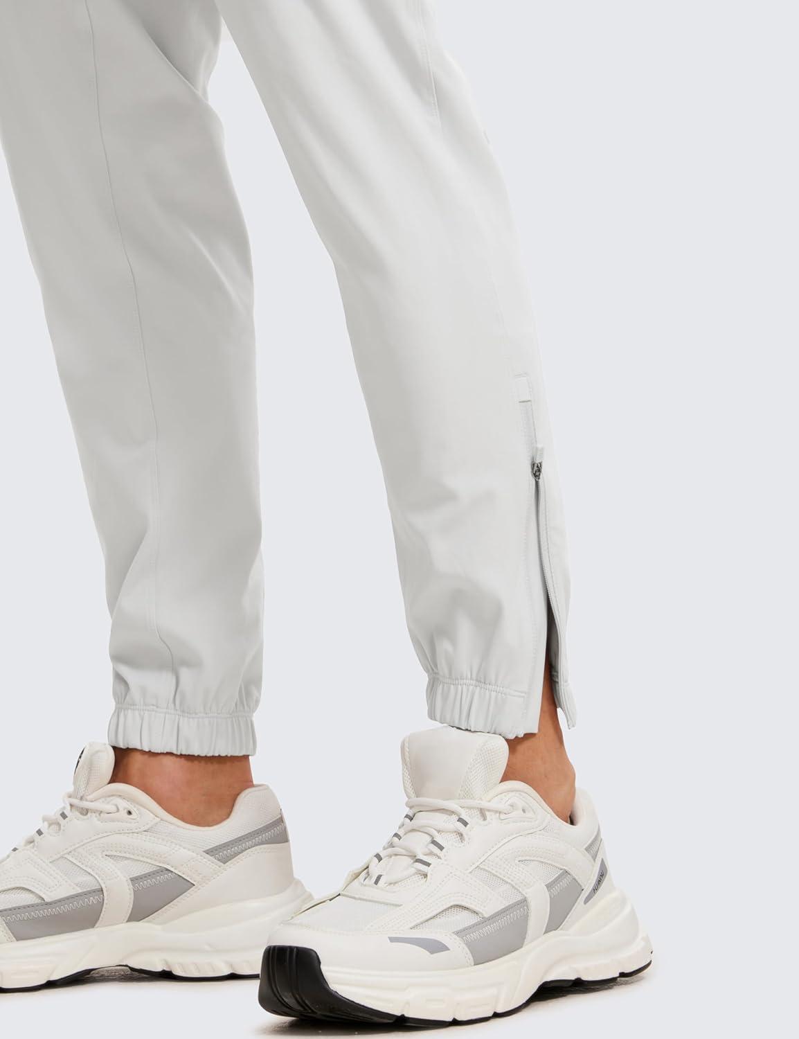 imageCRZ YOGA 4Way Stretch Athletic Joggers for Men 30quot32quot Track Golf Gym Workout Hiking Pants with PocketsPlatinum Grey