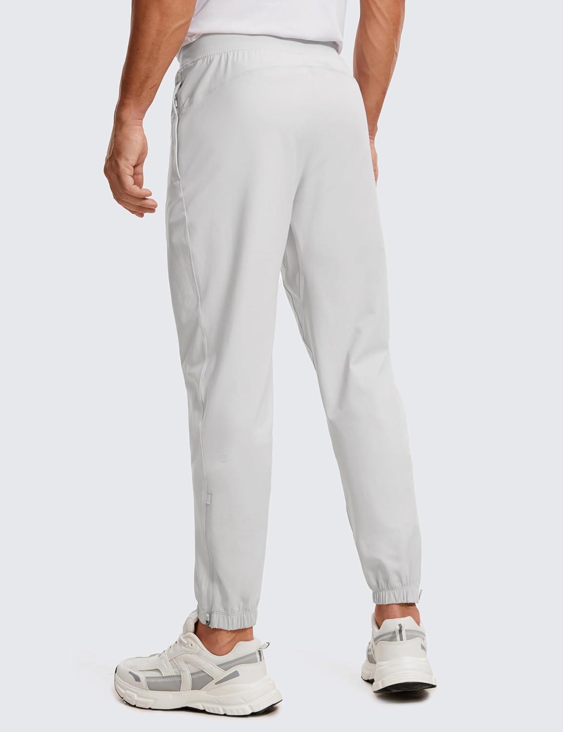 imageCRZ YOGA 4Way Stretch Athletic Joggers for Men 30quot32quot Track Golf Gym Workout Hiking Pants with PocketsPlatinum Grey