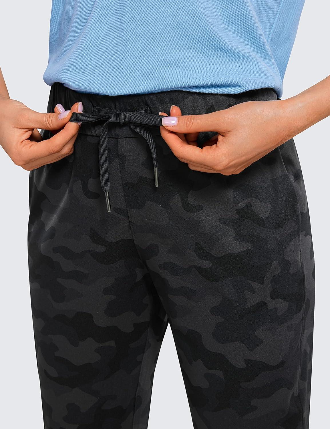 imageCRZ YOGA 4Way Stretch Workout Joggers for Women 28quot Casual Travel Athletic Pants with PocketsDark Grey Camouflage