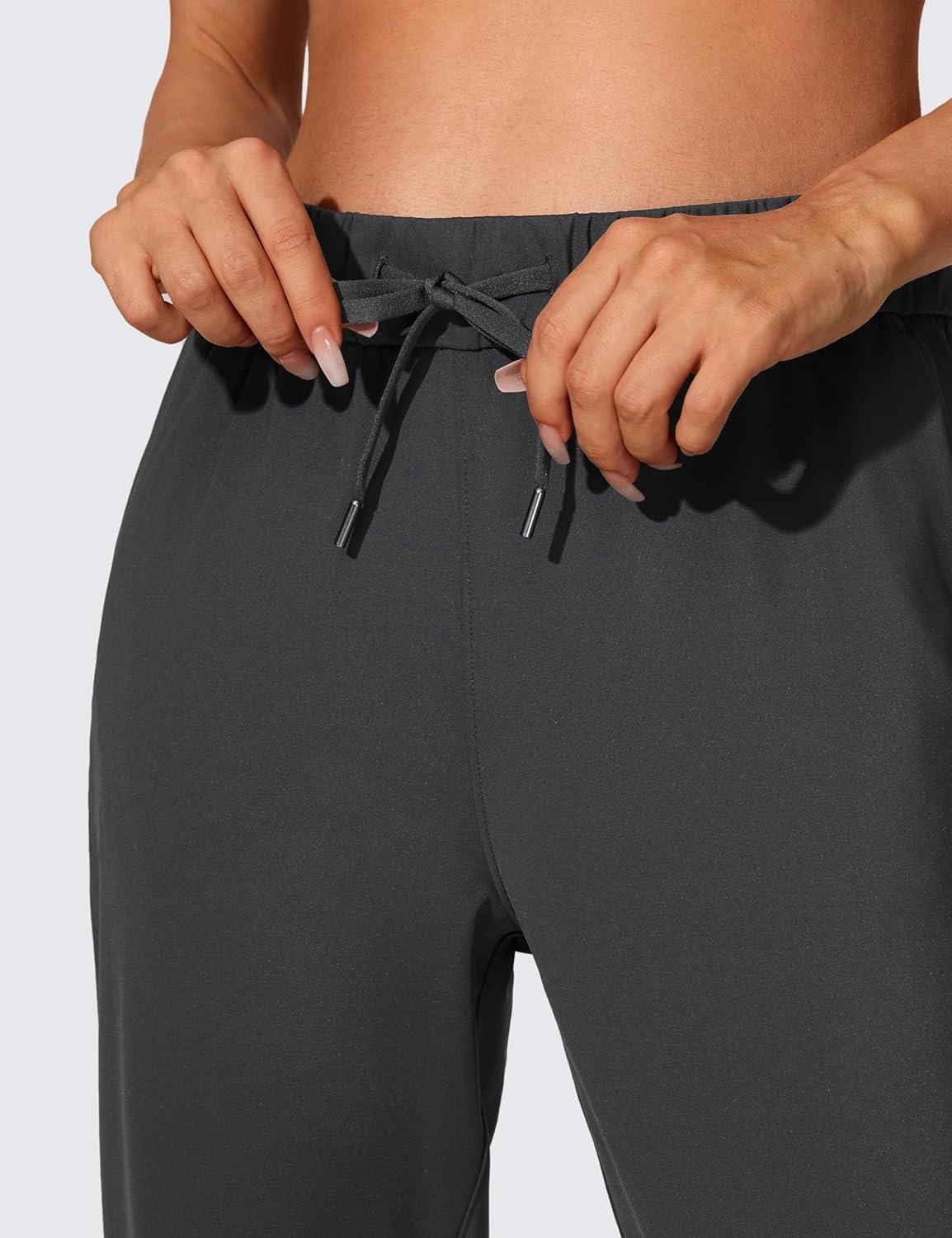 imageCRZ YOGA 4Way Stretch Workout Joggers for Women 28quot Casual Travel Athletic Pants with PocketsInk Gray