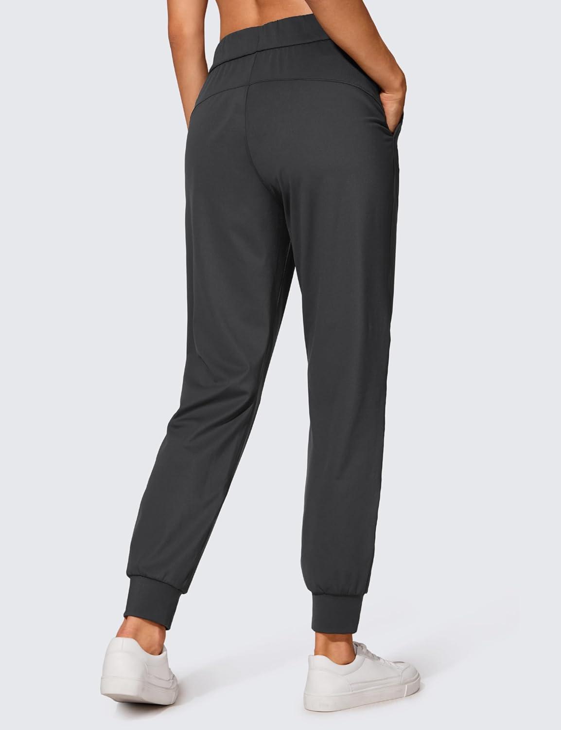 imageCRZ YOGA 4Way Stretch Workout Joggers for Women 28quot Casual Travel Athletic Pants with PocketsInk Gray