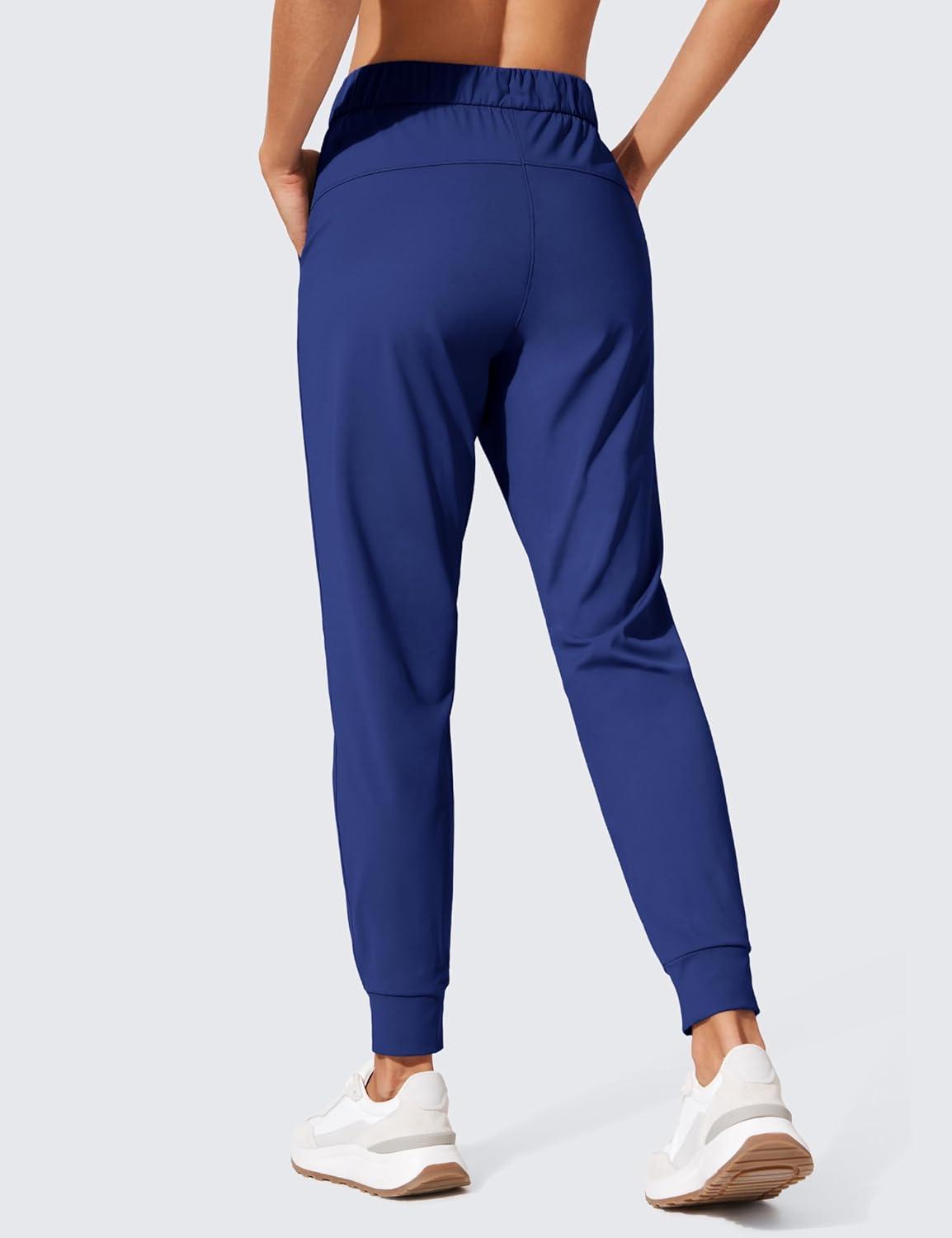 imageCRZ YOGA 4Way Stretch Workout Joggers for Women 28quot Casual Travel Athletic Pants with PocketsLarkspur Blue