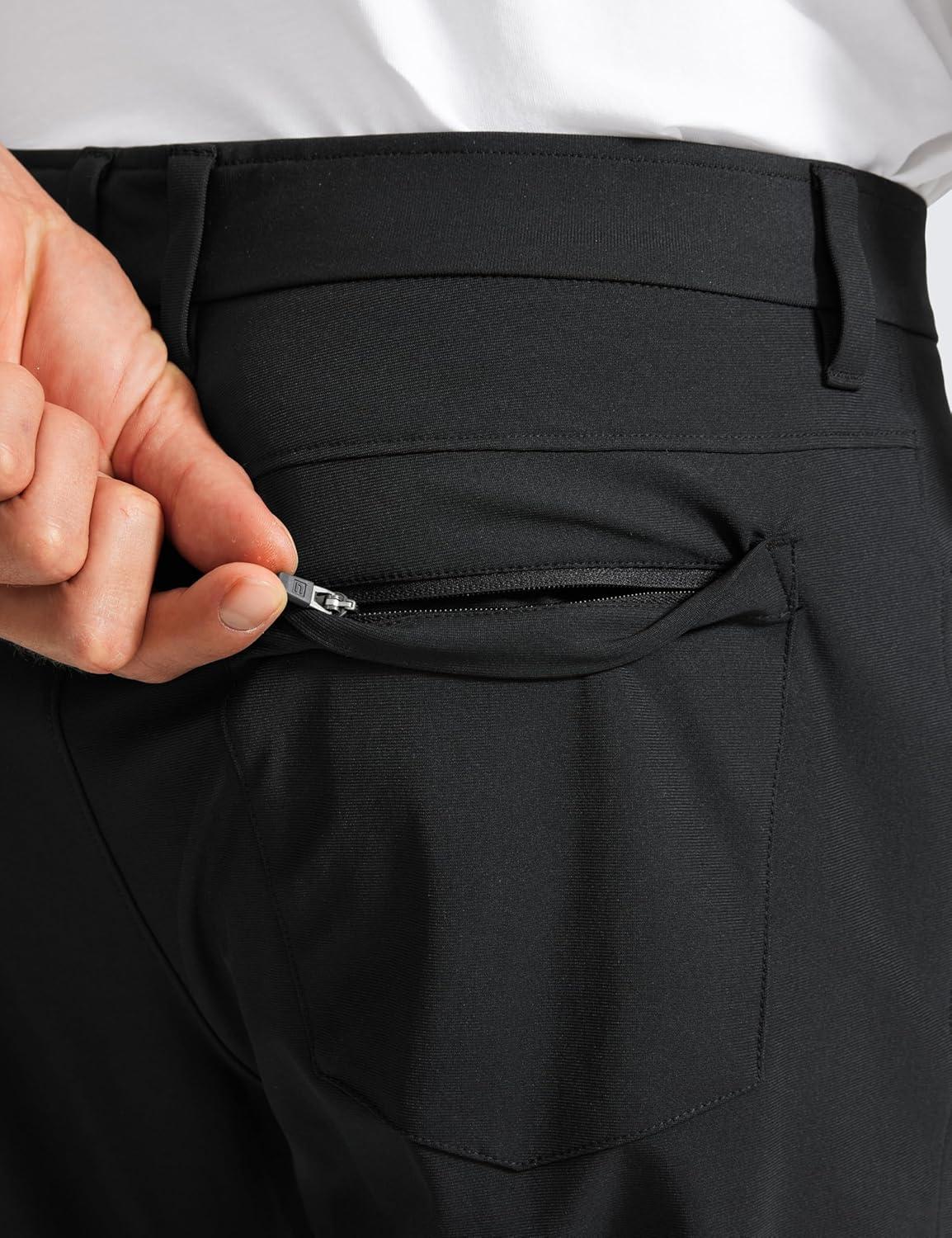 imageCRZ YOGA All Day Comfy 5Pocket Golf Pants for Men 28quot30quot32quot34quot Quick Dry Lightweight Casual Work Stretch TrousersBlack