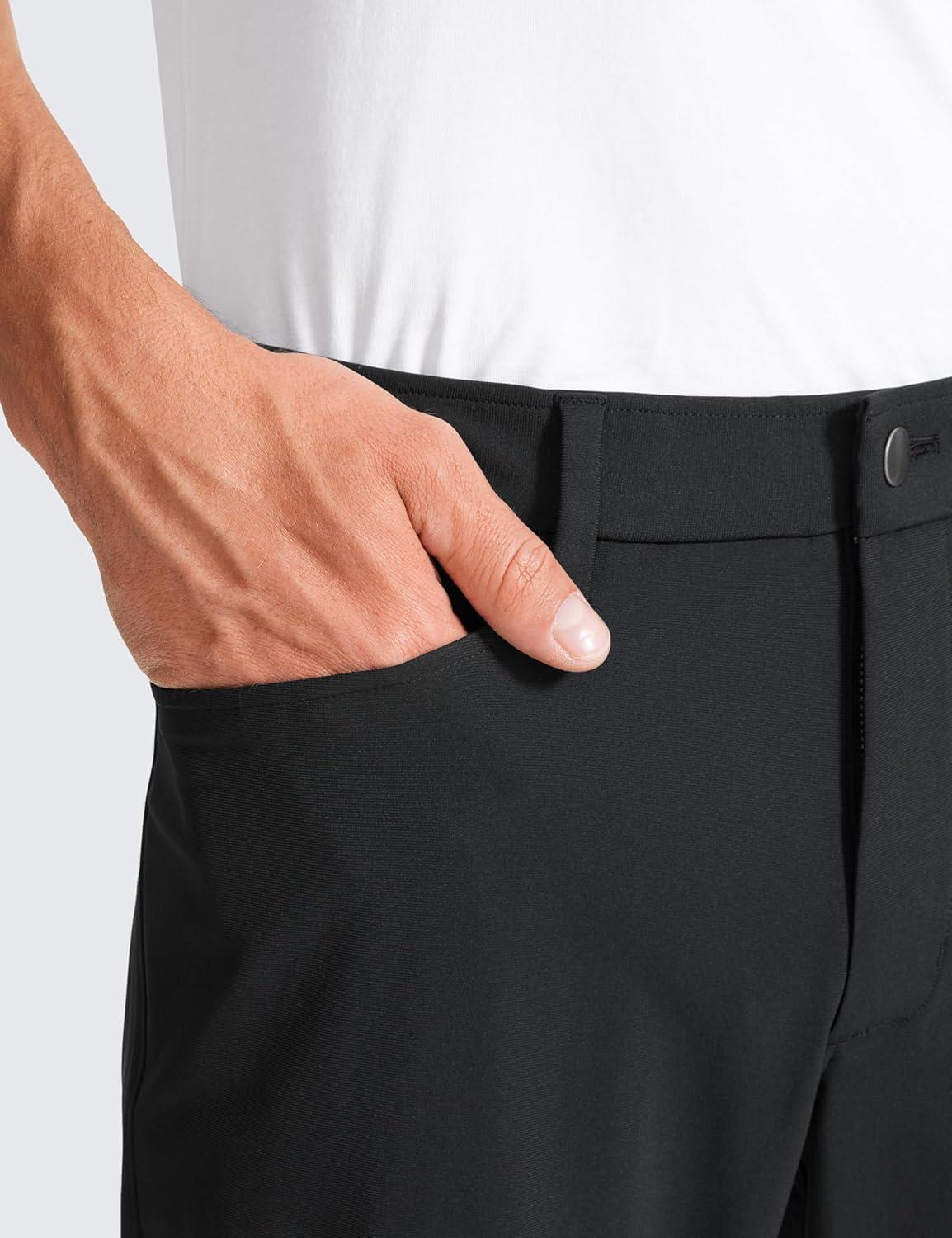imageCRZ YOGA All Day Comfy 5Pocket Golf Pants for Men 28quot30quot32quot34quot Quick Dry Lightweight Casual Work Stretch TrousersBlack