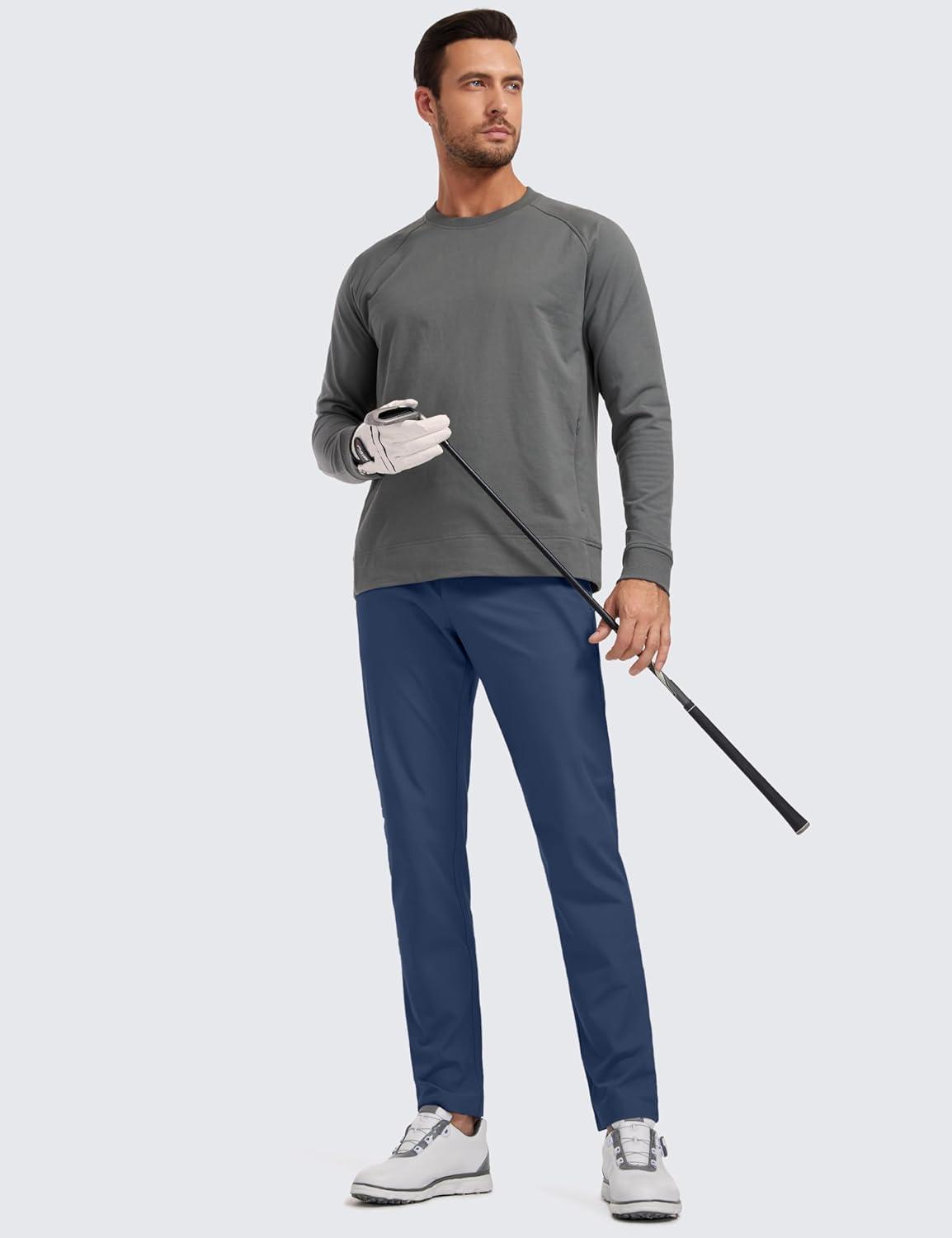 imageCRZ YOGA All Day Comfy 5Pocket Golf Pants for Men 28quot30quot32quot34quot Quick Dry Lightweight Casual Work Stretch TrousersElectric Blue