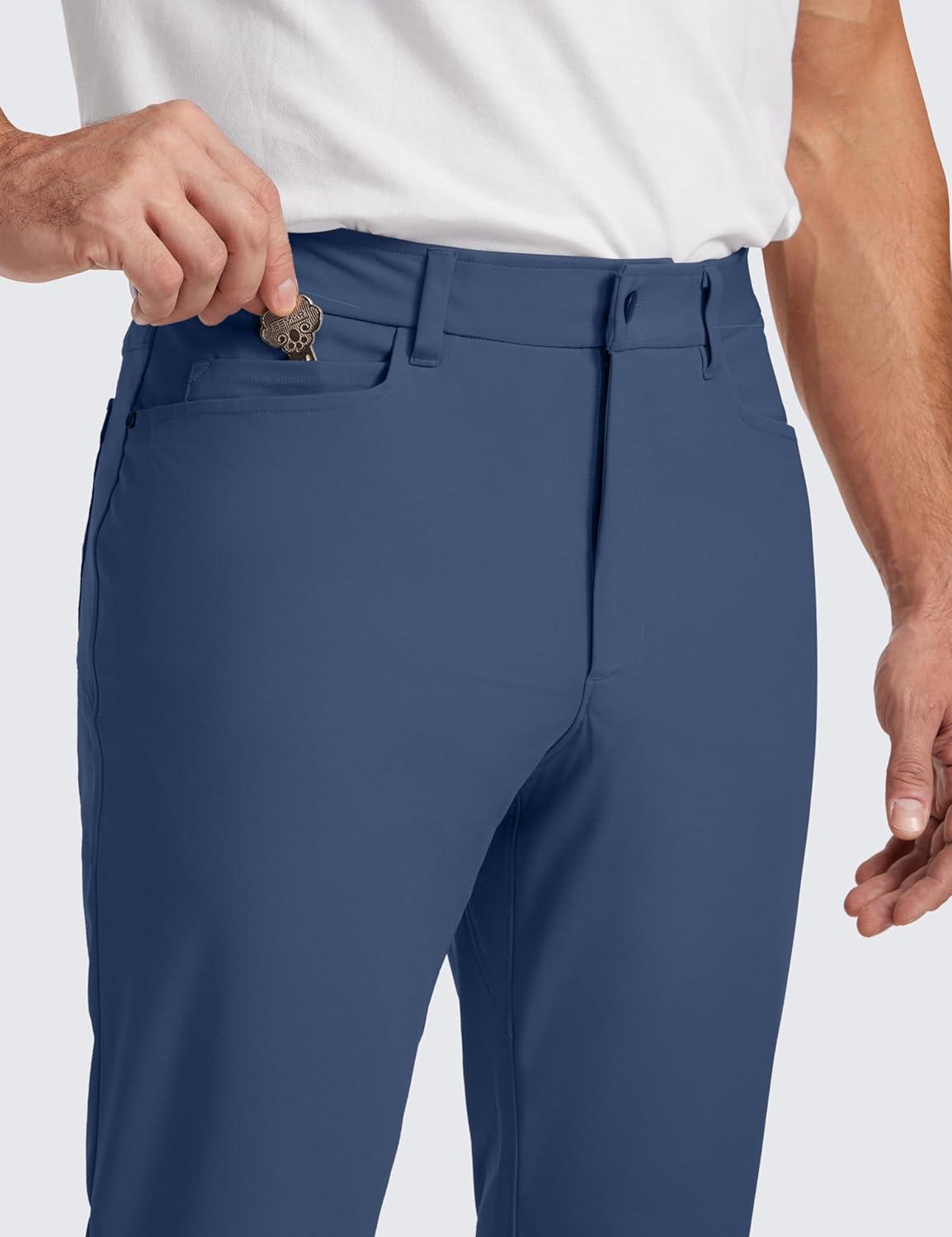 imageCRZ YOGA All Day Comfy 5Pocket Golf Pants for Men 28quot30quot32quot34quot Quick Dry Lightweight Casual Work Stretch TrousersElectric Blue