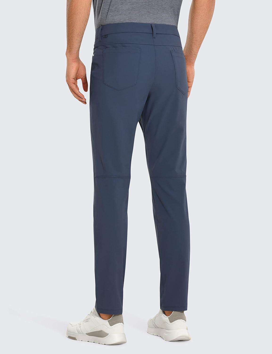 imageCRZ YOGA All Day Comfy 5Pocket Golf Pants for Men 28quot30quot32quot34quot Quick Dry Lightweight Casual Work Stretch TrousersElectric Blue