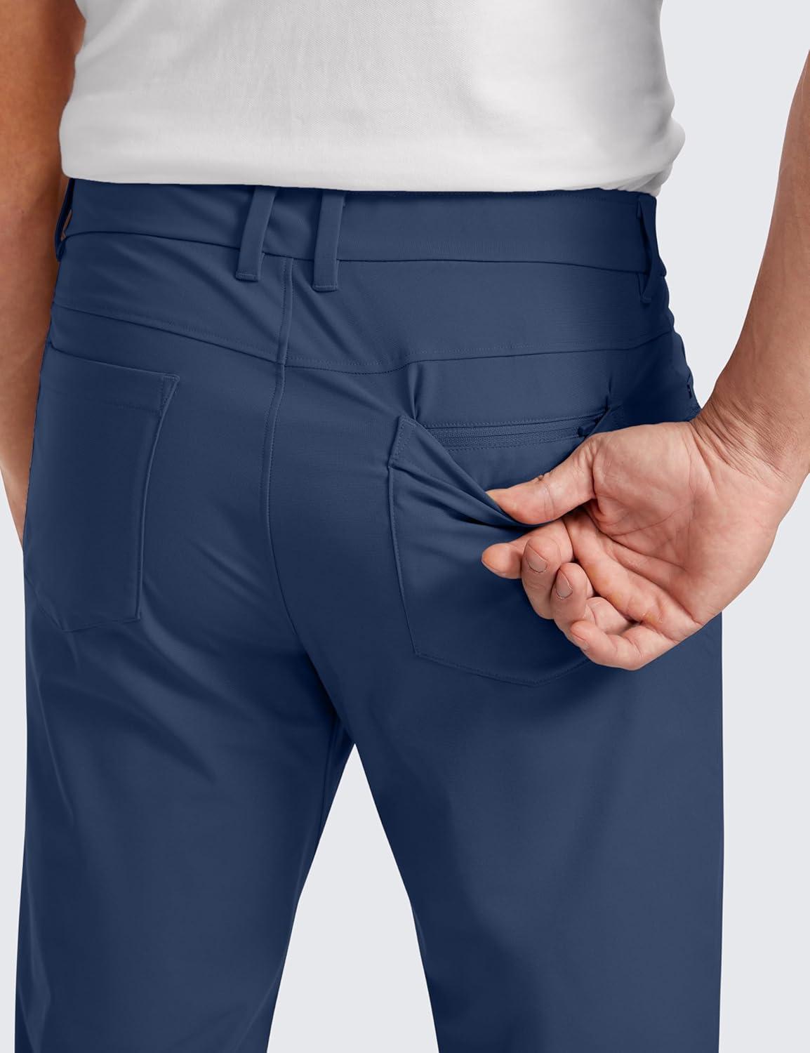 imageCRZ YOGA All Day Comfy 5Pocket Golf Pants for Men 28quot30quot32quot34quot Quick Dry Lightweight Casual Work Stretch TrousersElectric Blue