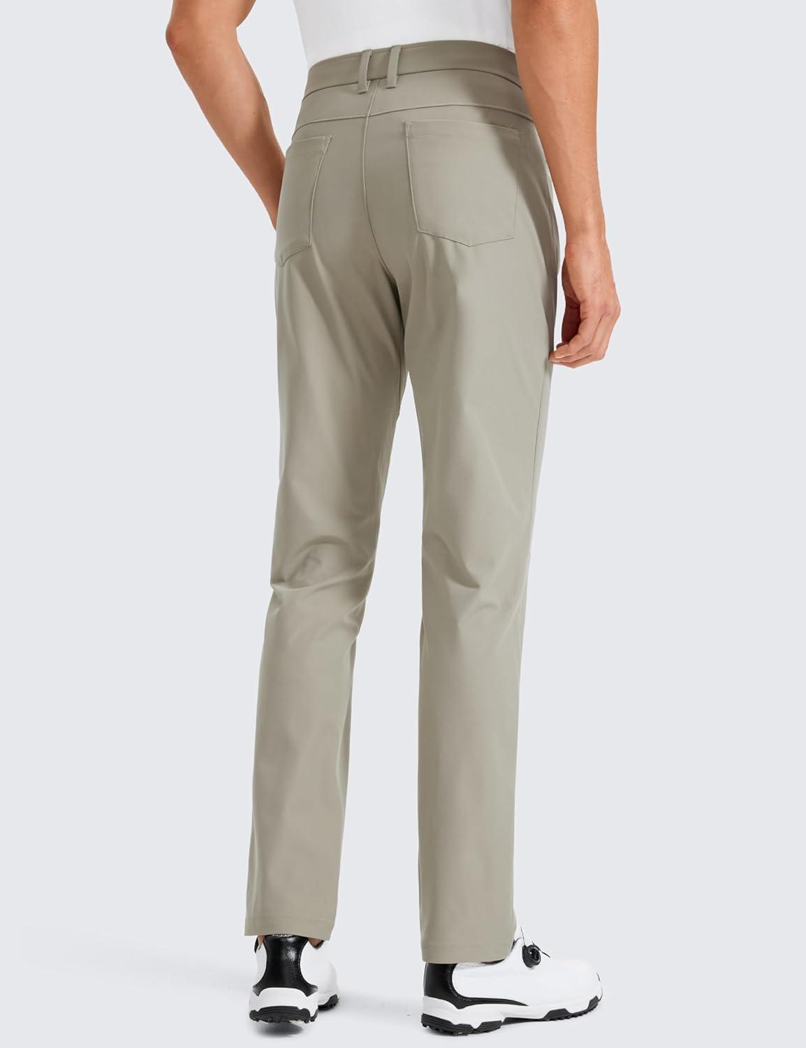 imageCRZ YOGA All Day Comfy 5Pocket Golf Pants for Men 28quot30quot32quot34quot Quick Dry Lightweight Casual Work Stretch TrousersKhali Barley