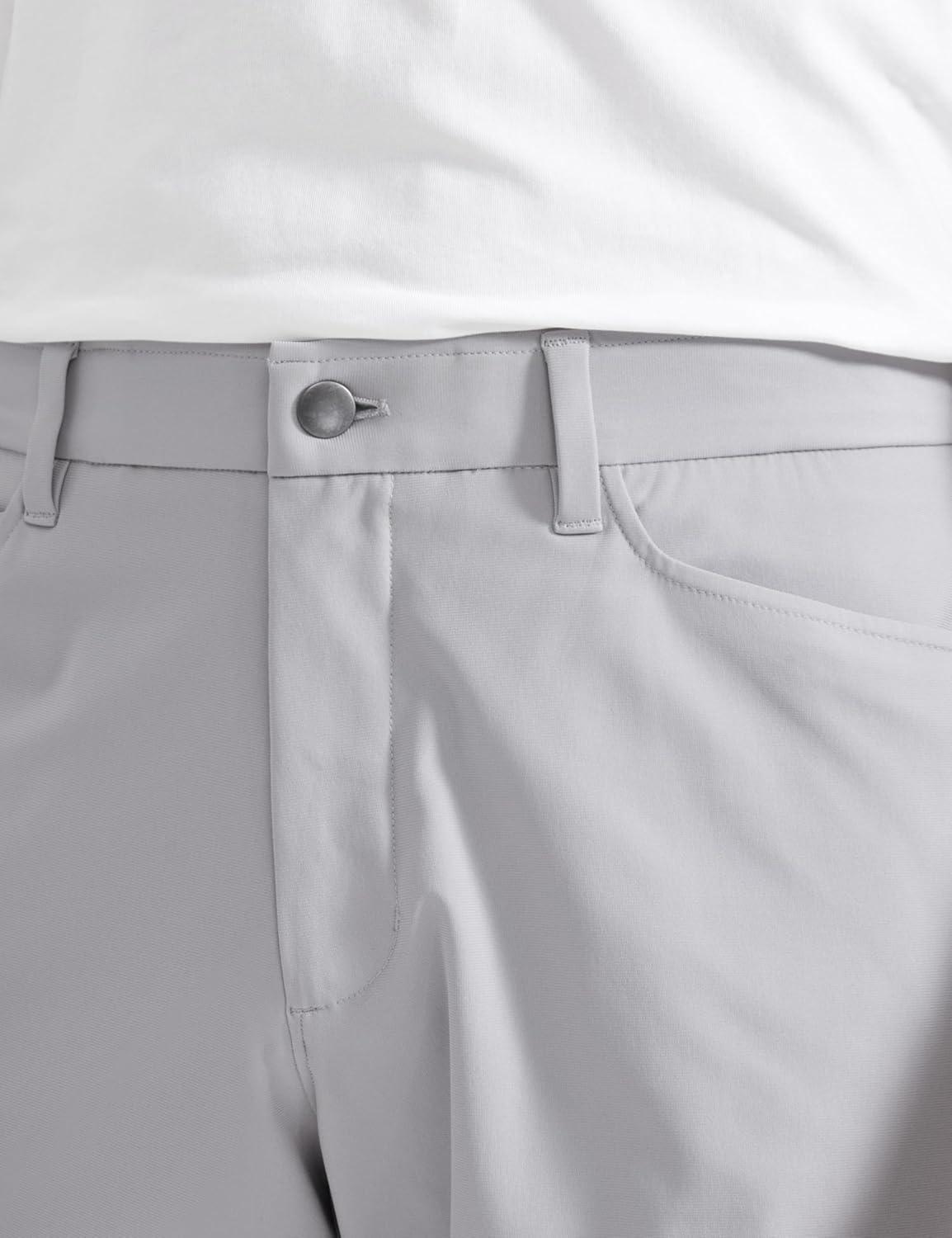 imageCRZ YOGA All Day Comfy 5Pocket Golf Pants for Men 28quot30quot32quot34quot Quick Dry Lightweight Casual Work Stretch TrousersPlatinum Grey