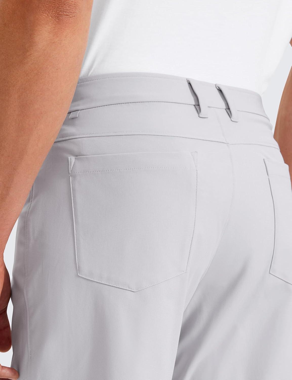 imageCRZ YOGA All Day Comfy 5Pocket Golf Pants for Men 28quot30quot32quot34quot Quick Dry Lightweight Casual Work Stretch TrousersPlatinum Grey