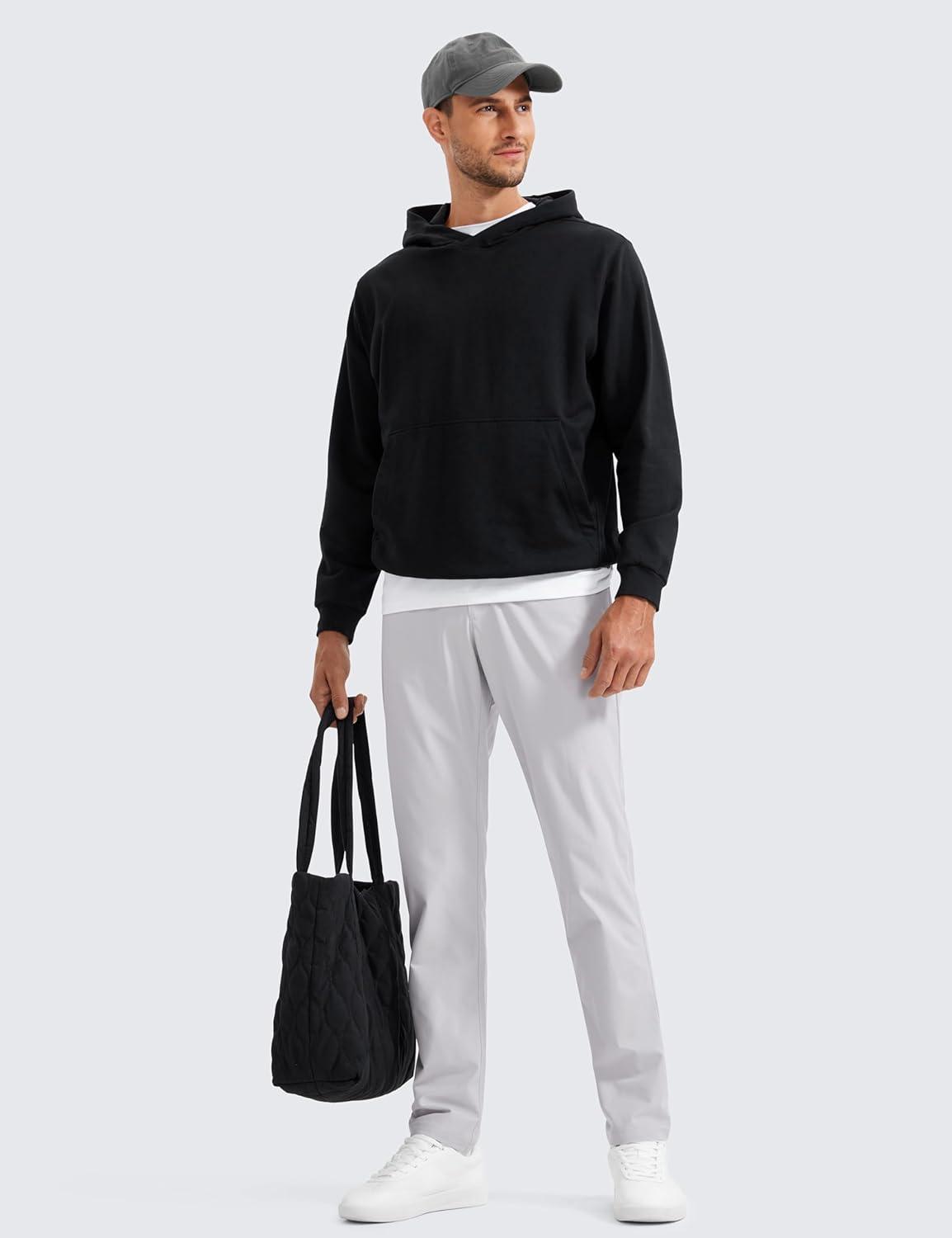 imageCRZ YOGA All Day Comfy 5Pocket Golf Pants for Men 28quot30quot32quot34quot Quick Dry Lightweight Casual Work Stretch TrousersPlatinum Grey