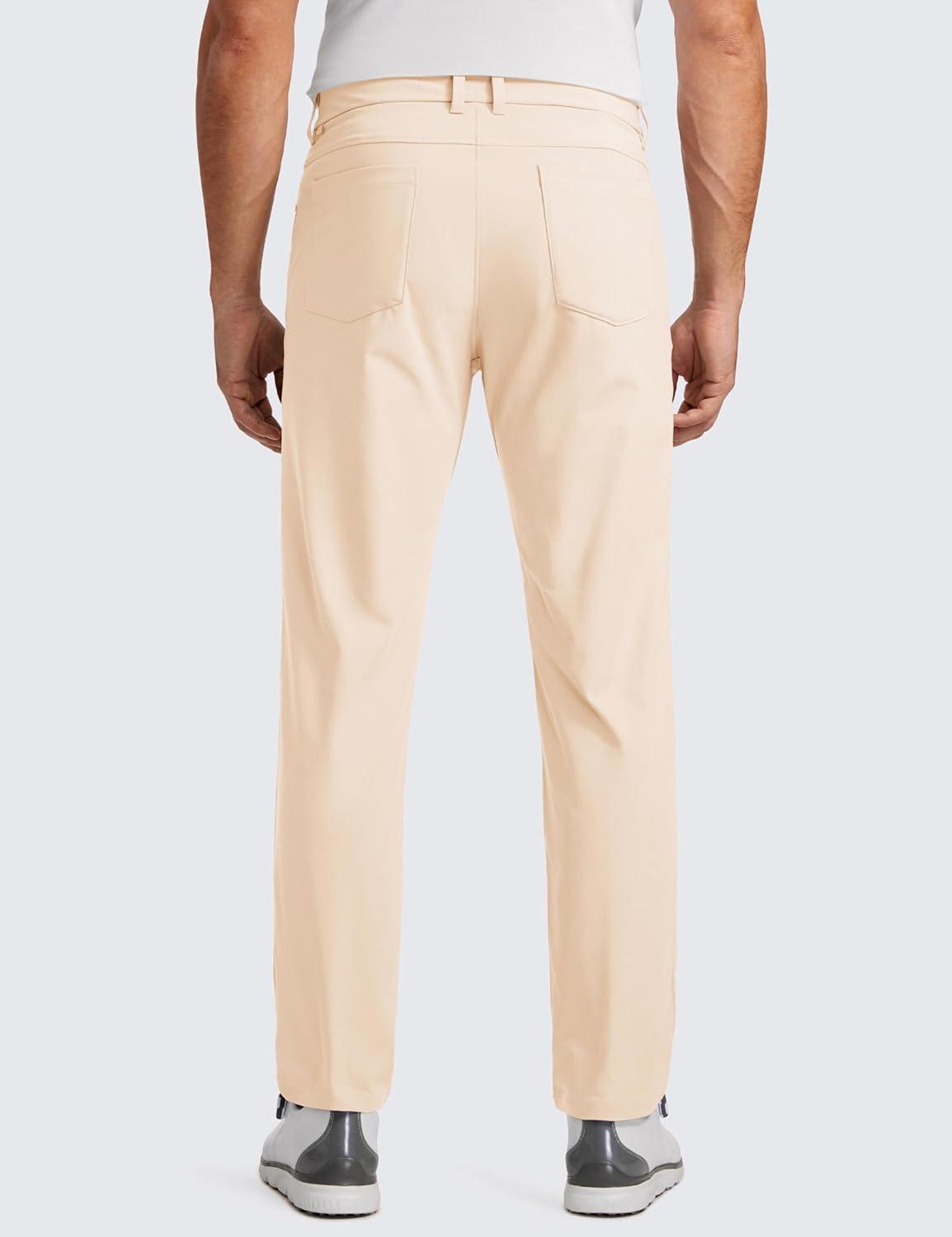 imageCRZ YOGA All Day Comfy 5Pocket Golf Pants for Men 28quot30quot32quot34quot Quick Dry Lightweight Casual Work Stretch TrousersRaw Linen