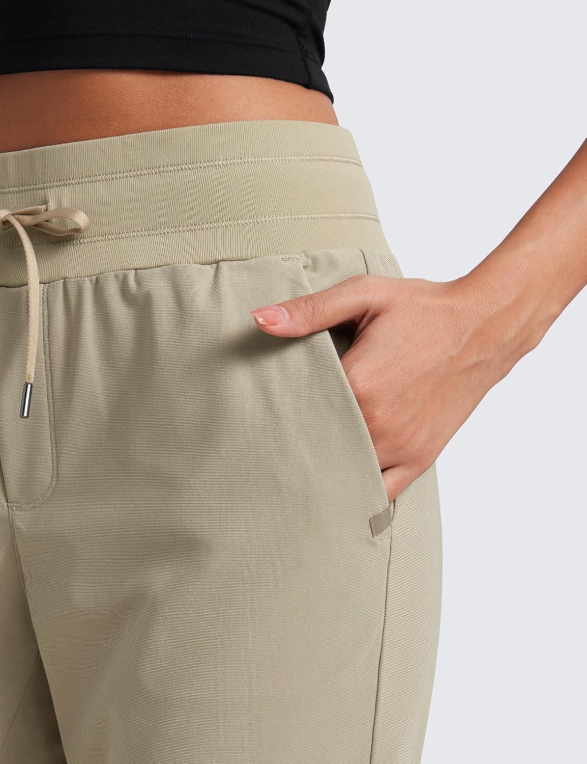 imageCRZ YOGA All Day Comfy Joggers for Women Golf Work Casual Hiking Travel Pants with PocketsKhali Barley