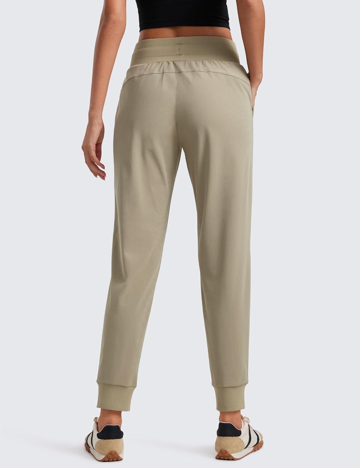 imageCRZ YOGA All Day Comfy Joggers for Women Golf Work Casual Hiking Travel Pants with PocketsKhali Barley